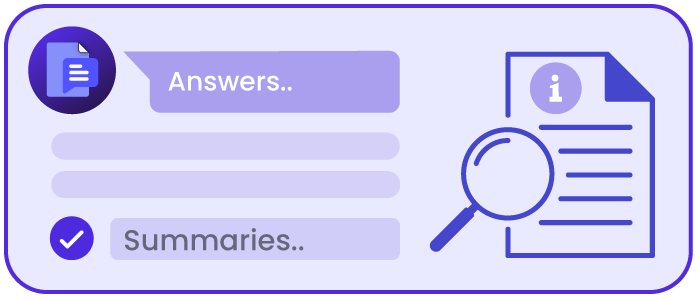 Receive answers, summaries, and information from Chat PDF